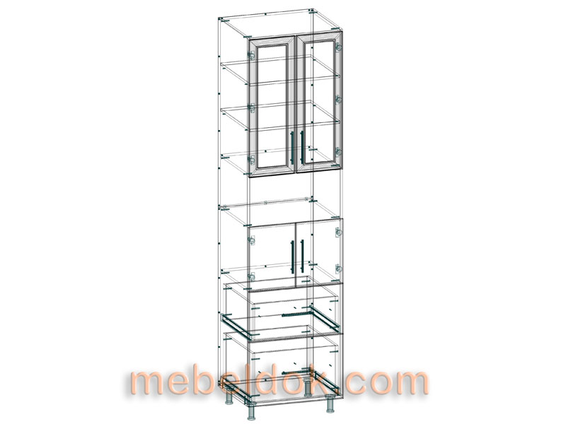 Контурное изображение высокого кухонного шкафа ШВ-01