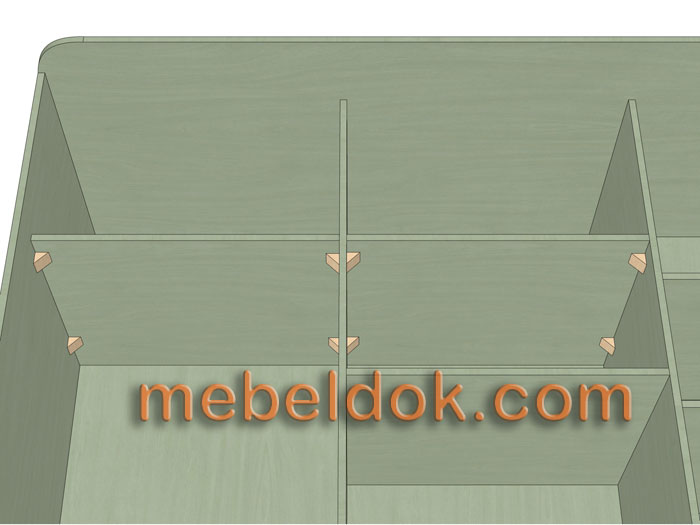 Схема шкафа купе с размерами на 3 двери