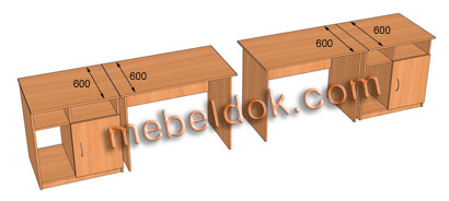 совместимые размеры приставных тумб с крышкой стола
